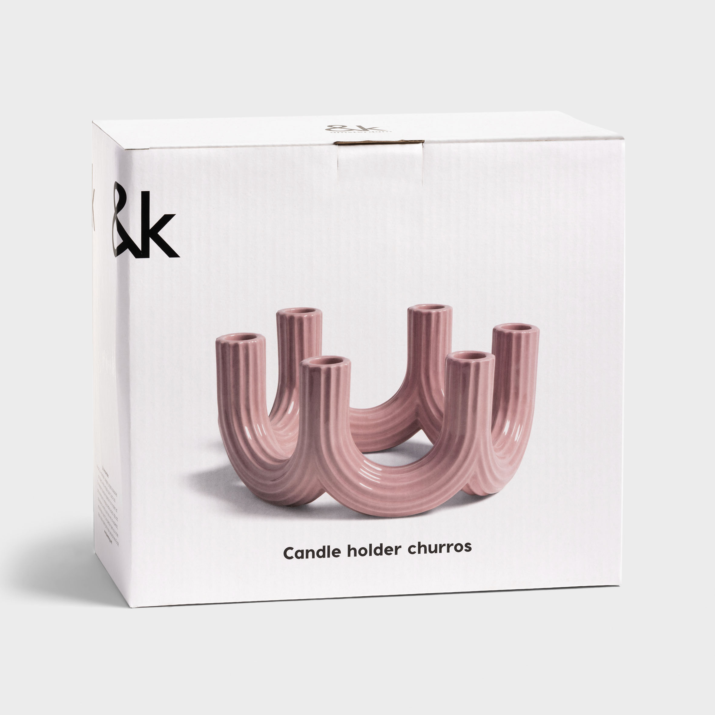 Candle holder churros pink Candle holders &k Amsterdam